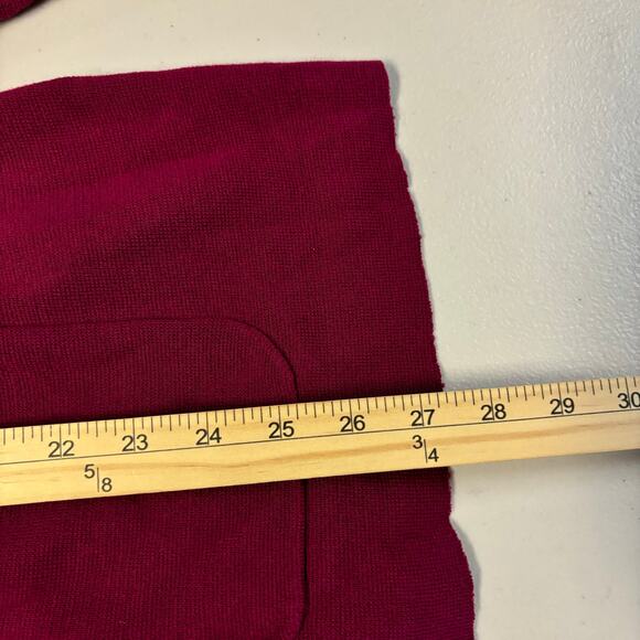 Talbots Cardigan Womens Size XL Burgundy Knitted Button Sleeve Open Front Comfy - Picture 7 of 10